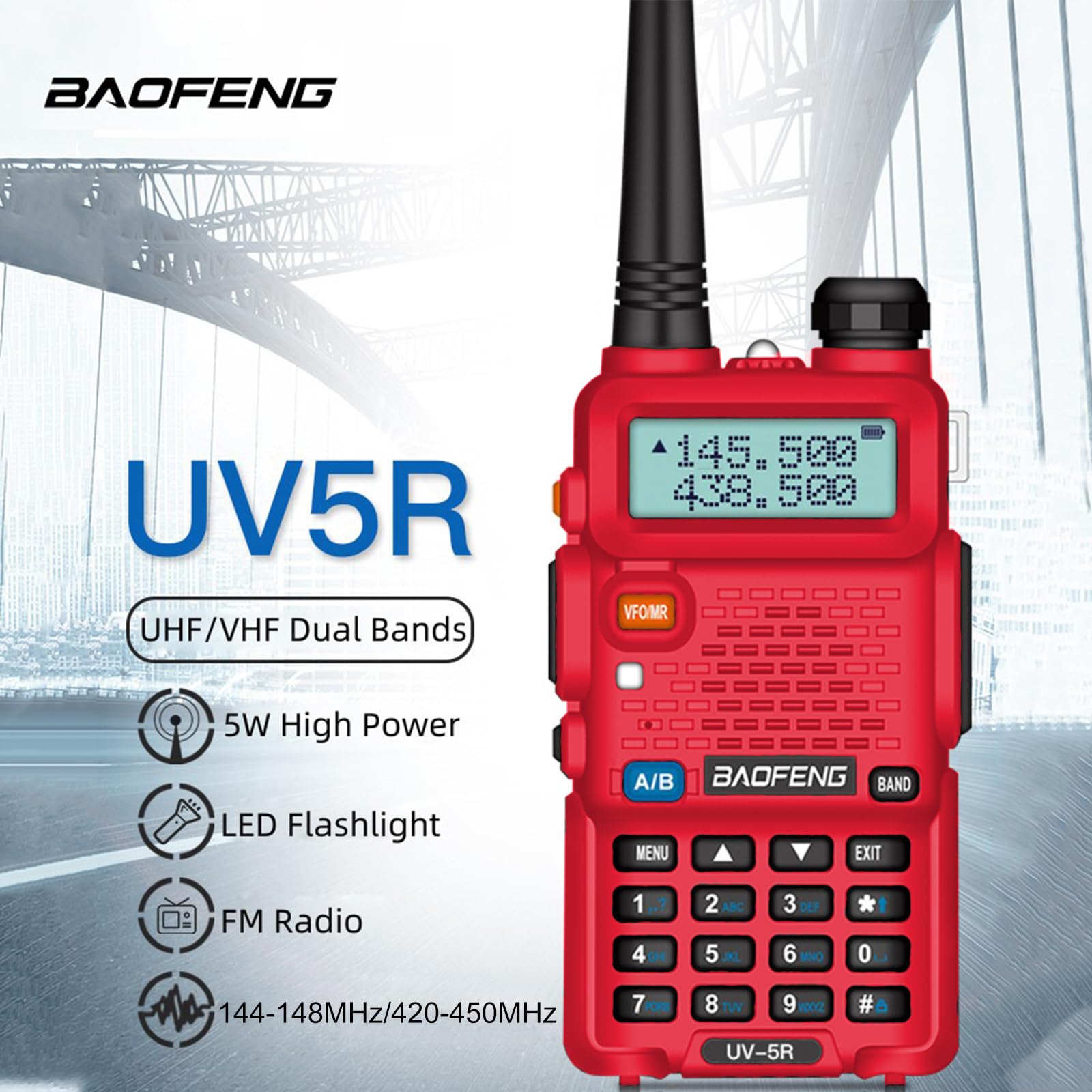 Amazon.com: 10 Pack BAOFENG UV-5R Two Way Radio Long Range